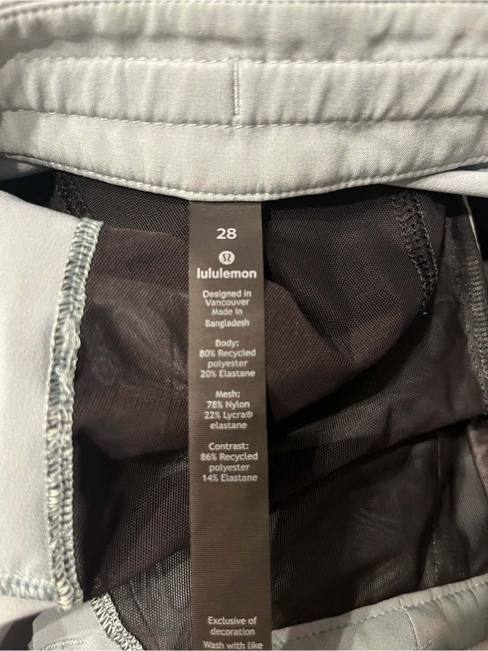 lululemon athletica Men's commission Light Gray Training Shorts - Picture 3 of 4